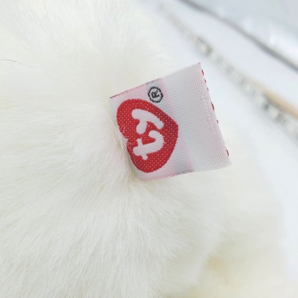 TY BEANIE BUDDY “ ROMEO ” 14IN  Plush‎ BEAR 1997  White Polar Red Heart  No Tag - Picture 7 of 8
